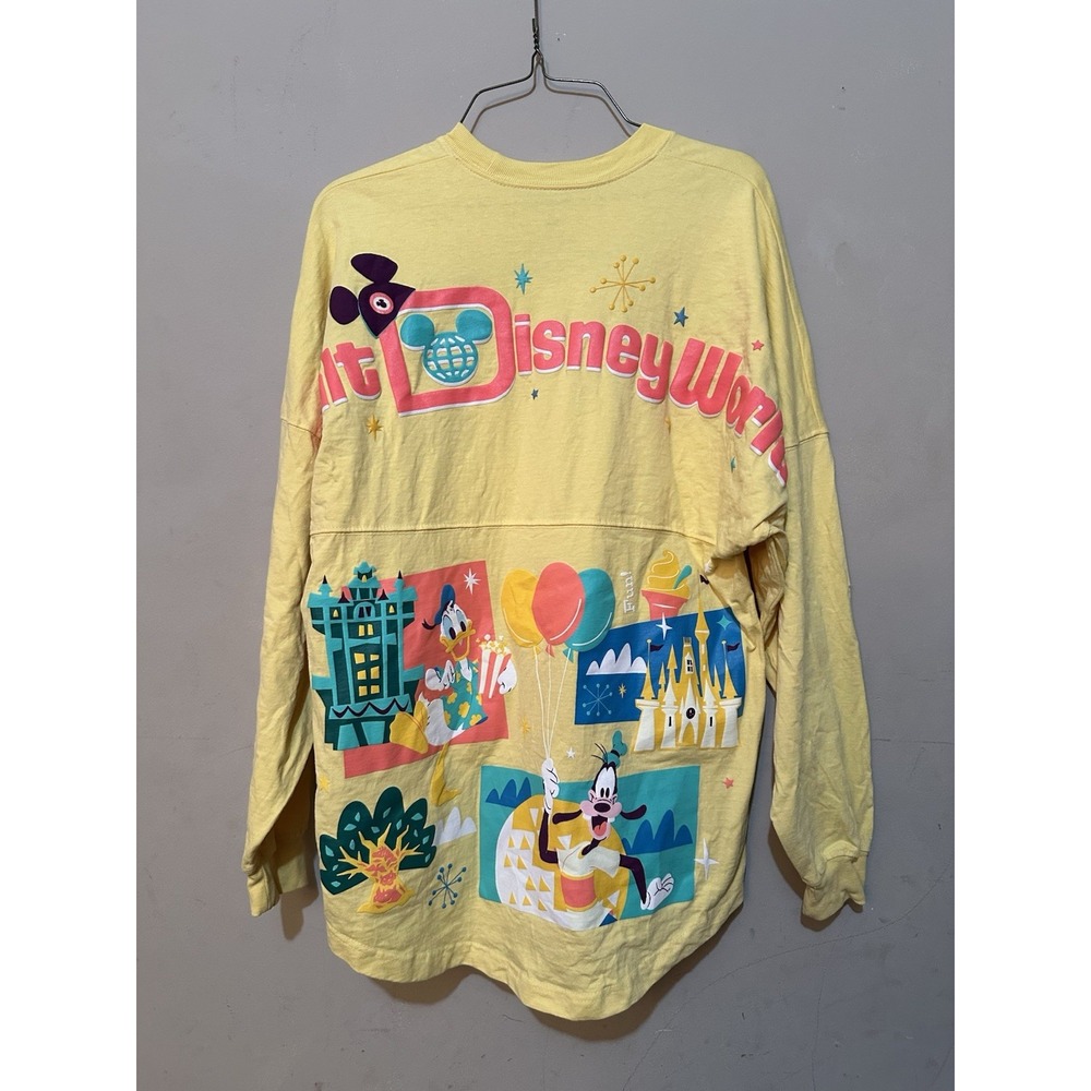 Disneyland Resort Spirit Jersey Shirt Yellow S Crewneck Park Graphic 1955 Disney